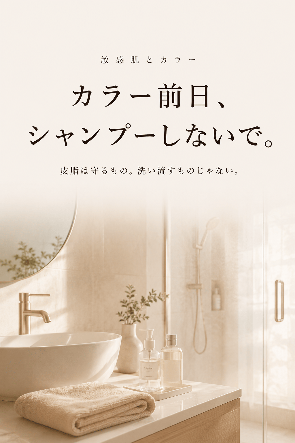 カラーの前日、シャンプーしないでください。｜梅田 敏感肌カラー専門 片瀬麻衣